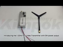 1.2GHz FPV Video Transmitter 5W Power Output 10-50km Range with Delay Function 1.2GHz VTX Accessory