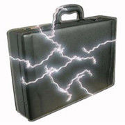 China Genuine Leather Electric Shock Safety Suitcase with 30KV Output Power supplier