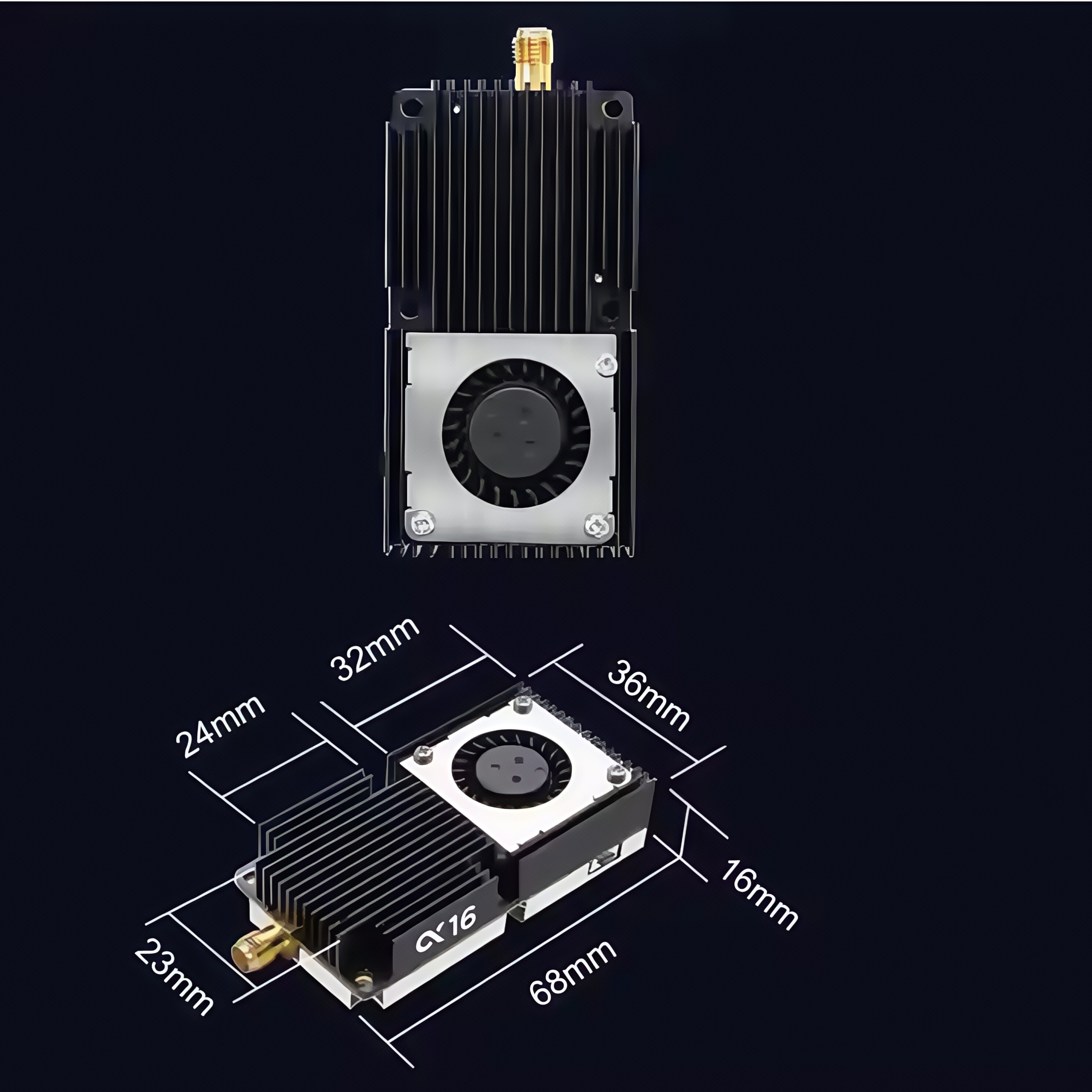 Drone Video Transmitter AKK ALPHA 16W Ultra Wide Band 96CH FPV VTX UAV 6GHz
