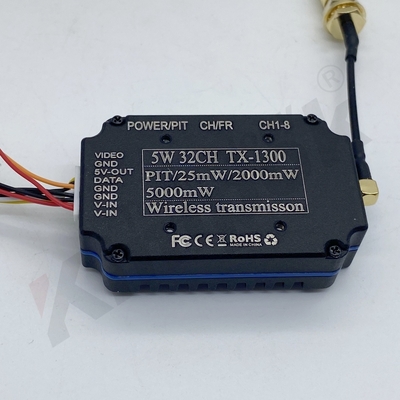 5W High-Power 1.3GHz 32CH 24.5g Ultra-Light FPV Transmitter for High-Speed Drone Racing Long Range, Low-Latency Image Transmision