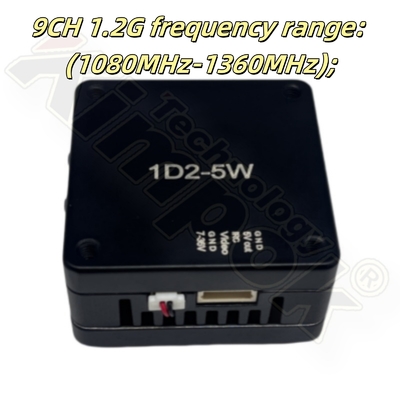 5W 1.2GHz FPV VTX 9CH Video Transmitter 1080MHz-1360MHz