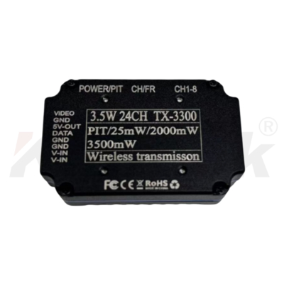 3.3GHz 3.5W Ultra-lightweight 24-channel FPV analog video transmission transmitter 24.5g Dedicated for drone racing
