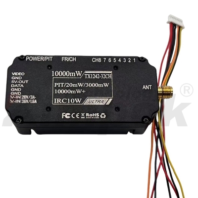 2.5G 10W High-power 8-channel Drone Analog Wireless Image Transmission Transmitter, Ultra-long-distance Stable Transmission