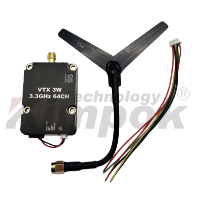 3.3GHz 64CH 3W High Power FPV Video Receiver Drone Analog Image Transmission Module